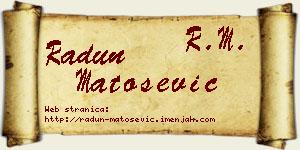 Radun Matošević vizit kartica